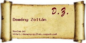 Demény Zoltán névjegykártya