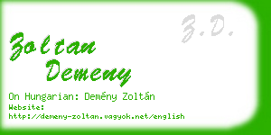 zoltan demeny business card